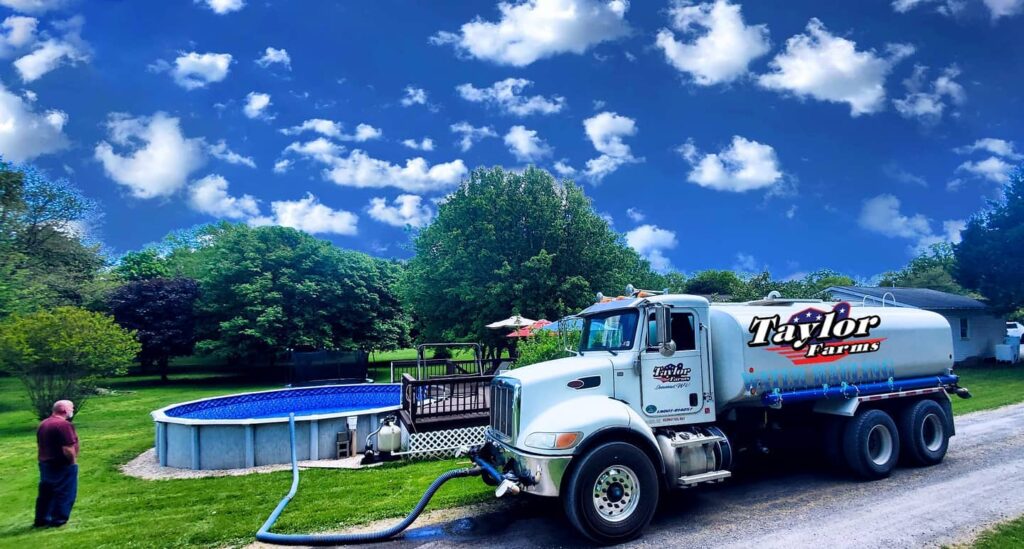 Water Delivery Filling Pool | Taylor Farms Water Hauling