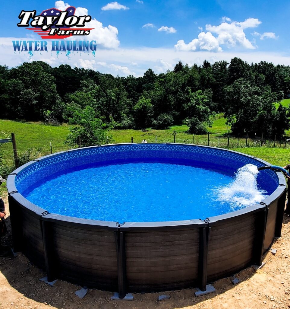 Pool Getting Filled With Water | Above Ground Pool | Taylor Farms Water Hauling