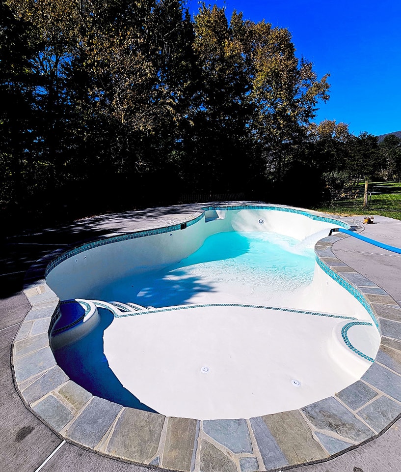 An in-ground pool with low water levels that needs more pool water | Pool Water | Taylor Farms Water Hauling | Eastern Panhandle WV