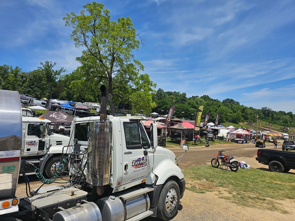 Taylors Water Hauling truck providing potable water at an outdoor event | Water Hauling in winter